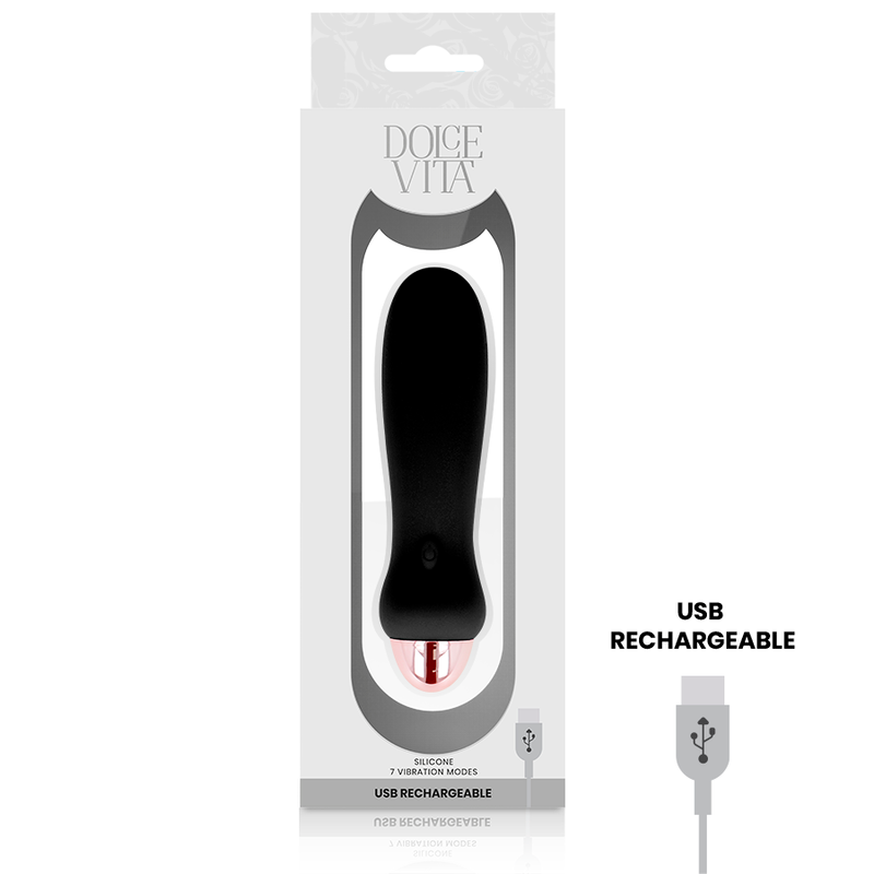Vibromasseur Rechargeable Dolce Vita Black Five Noir - Dolce Vita
