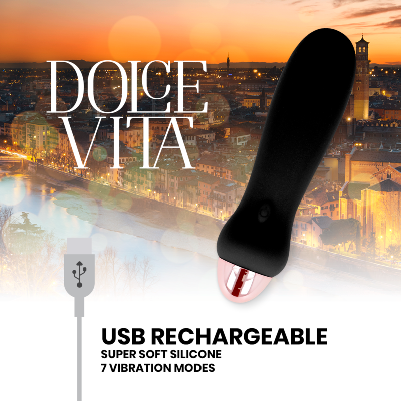 Vibromasseur Rechargeable Dolce Vita Black Five Noir - Dolce Vita