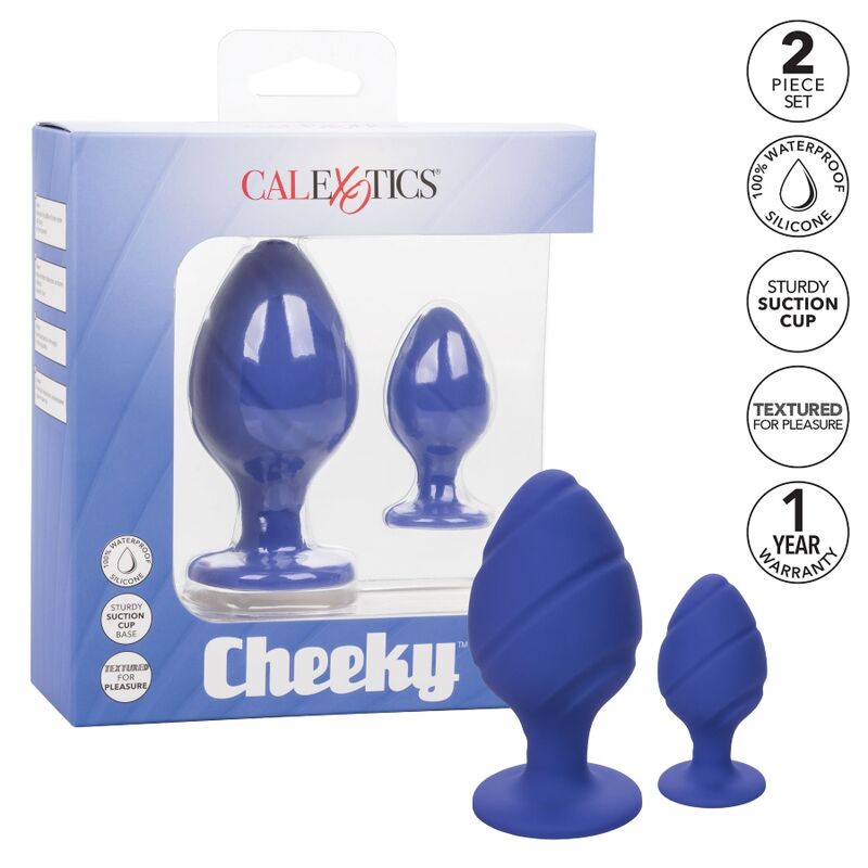 Kit 2 Plugs Anaux Silicone Cheeky Violet S et L - CalExotics