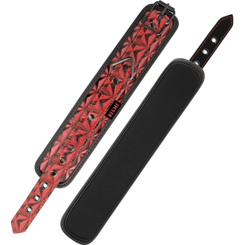 Bracelets Chevilles Cuir Vegan Rouge Rembourré - Begme - Begme Fetish Games