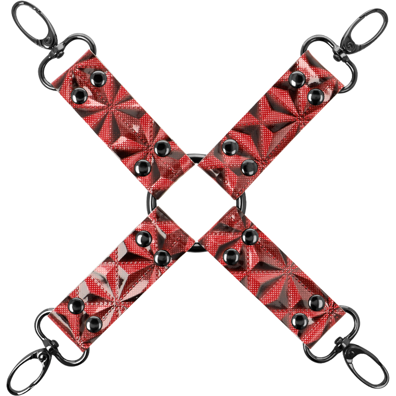 Begme – Connecteur Hogtie en X cuir végan - Rouge