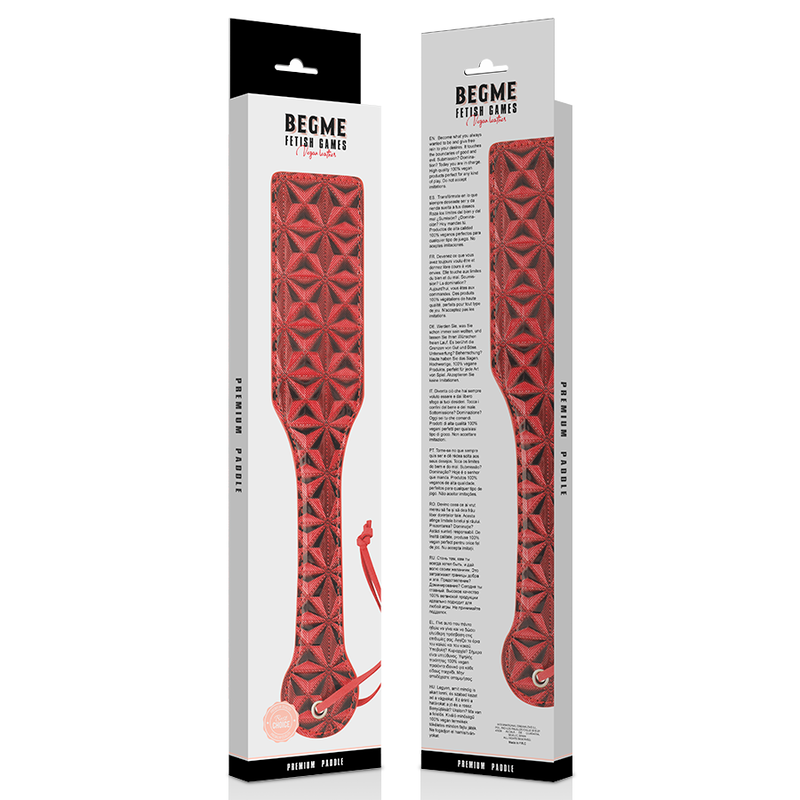 Coquette Chic Desire - Tapette à Fessée en cuir Végan - Rouge