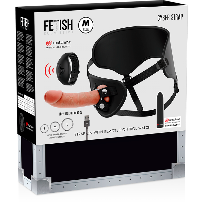 Fetish Submissive - Gode Ceinture Vibrant avec Télécommande / 17,5 cm