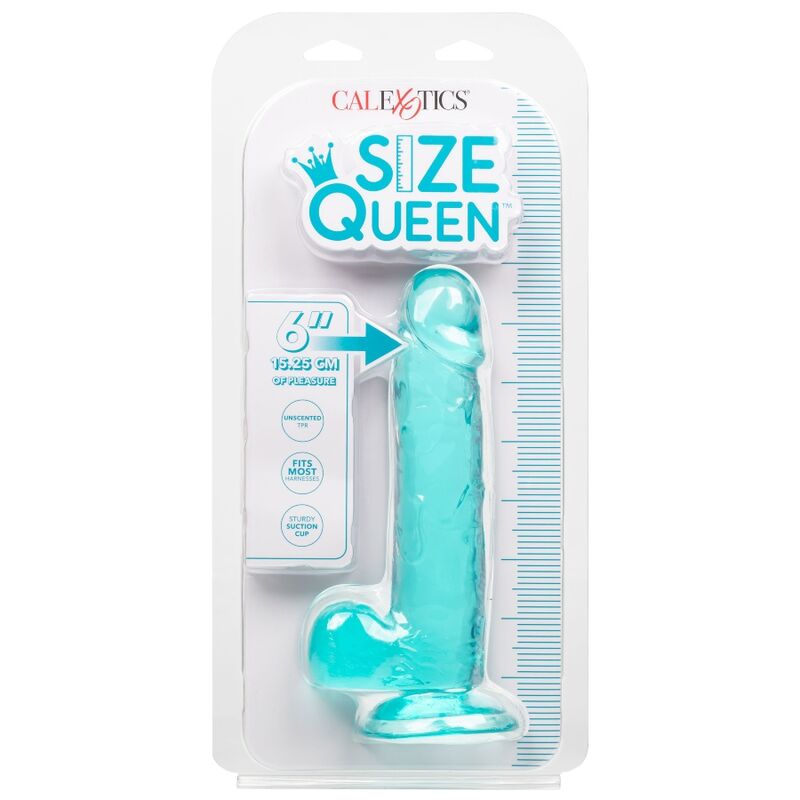 Gode Ventouse Réaliste Bleu Translucide 15,3cm - CalExotics
