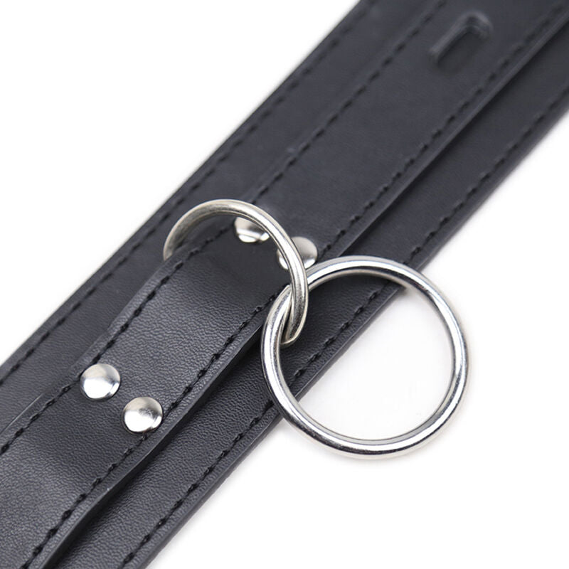 Ohmama fetish - collier de soumission avec 3 anneaux