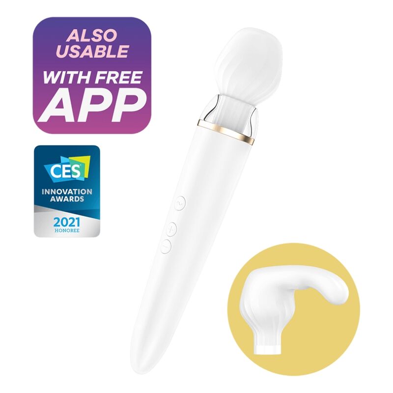 Vibromasseur Wand Double Wand-er Connecté Blanc - Satisfyer