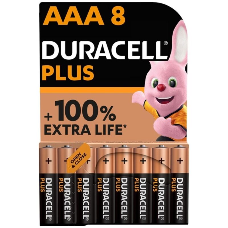 Piles alcalines AAA LR03 Plus Power pack de 8 - Duracell - DURACELL