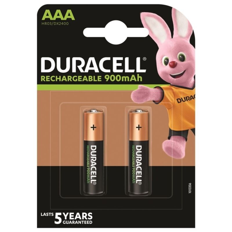 Piles rechargeables HR03 AAA 900mAh lot de 2 - Duracell - DURACELL