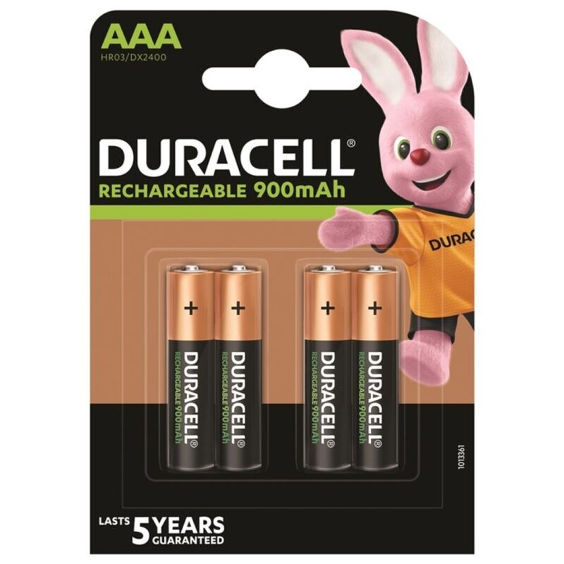 Piles rechargeables AAA HR03 900mAh pack de 4 - Duracell - DURACELL