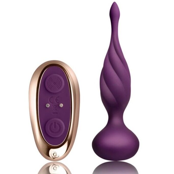 Rocks-Off - Plug Anal Vibrant Torsadé avec Télécommande - Lilas