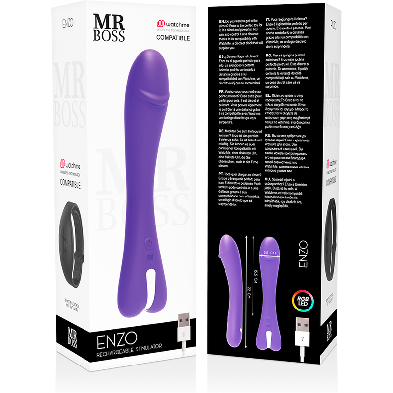 Mr boss - enzo vibrateur watchme technologie sans fil compatible