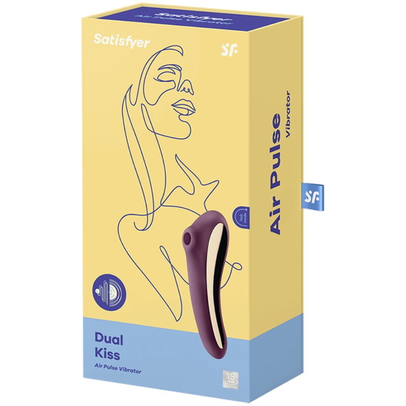 Vibromasseur Dual Kiss Violet 2 en 1 Ondes de Pression - Satisfyer