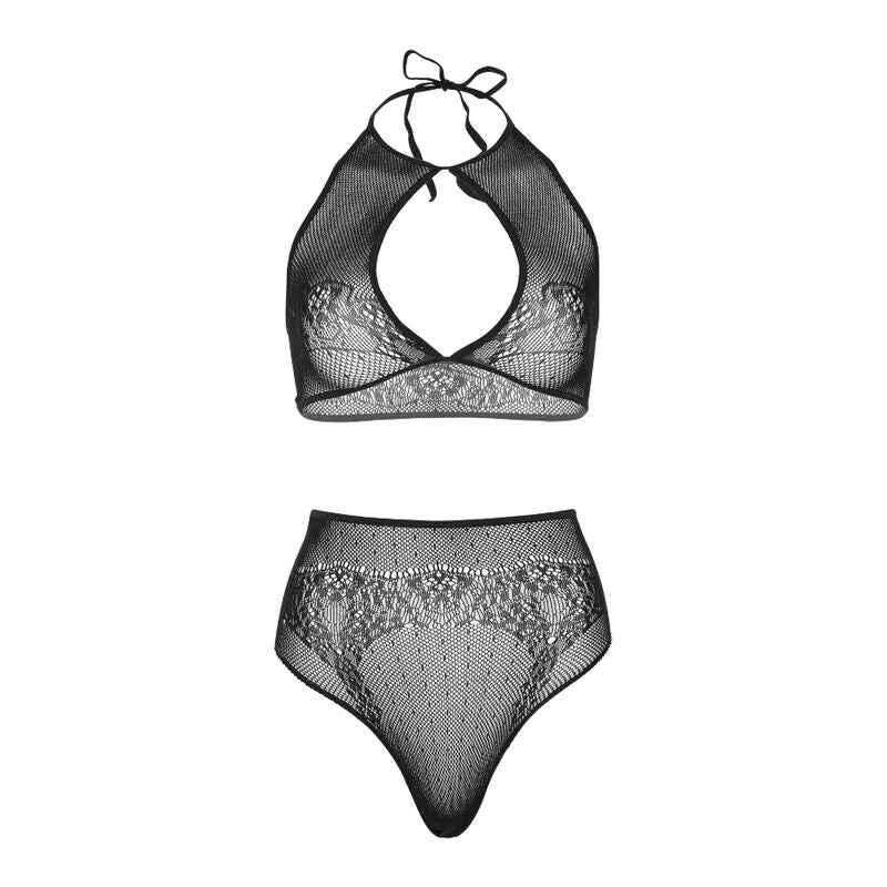 Ensemble Lingerie Halter Top & String Résille Pois - Leg Avenue