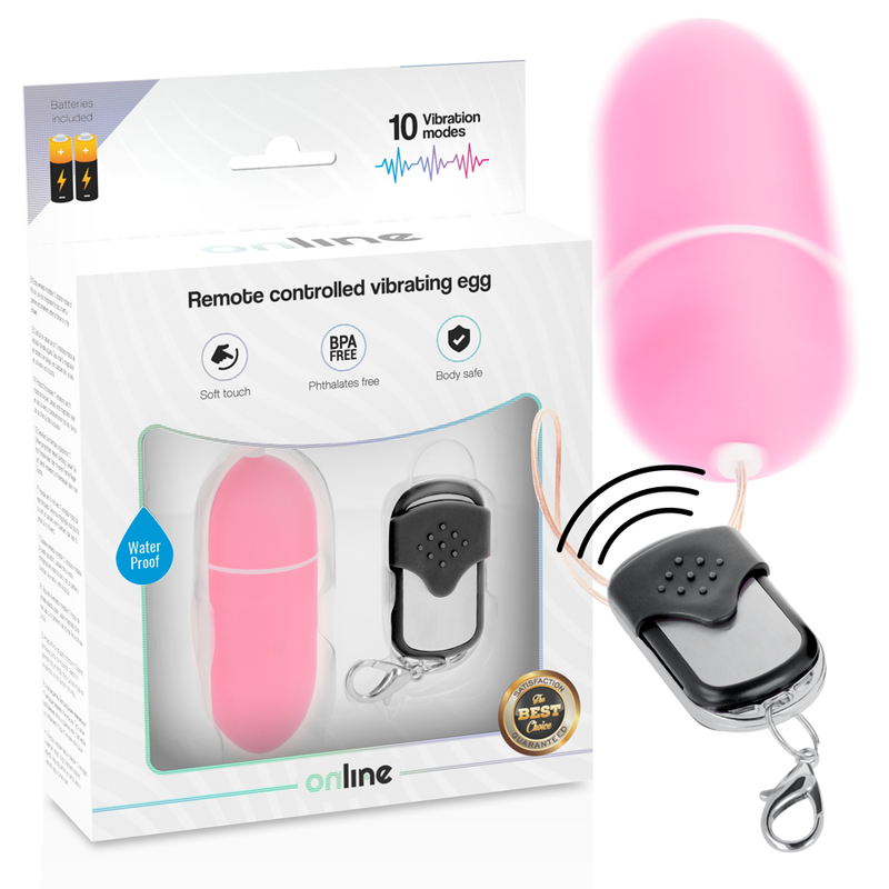 Online – Oeuf Vibrant avec Télécommande Taille L – Rose