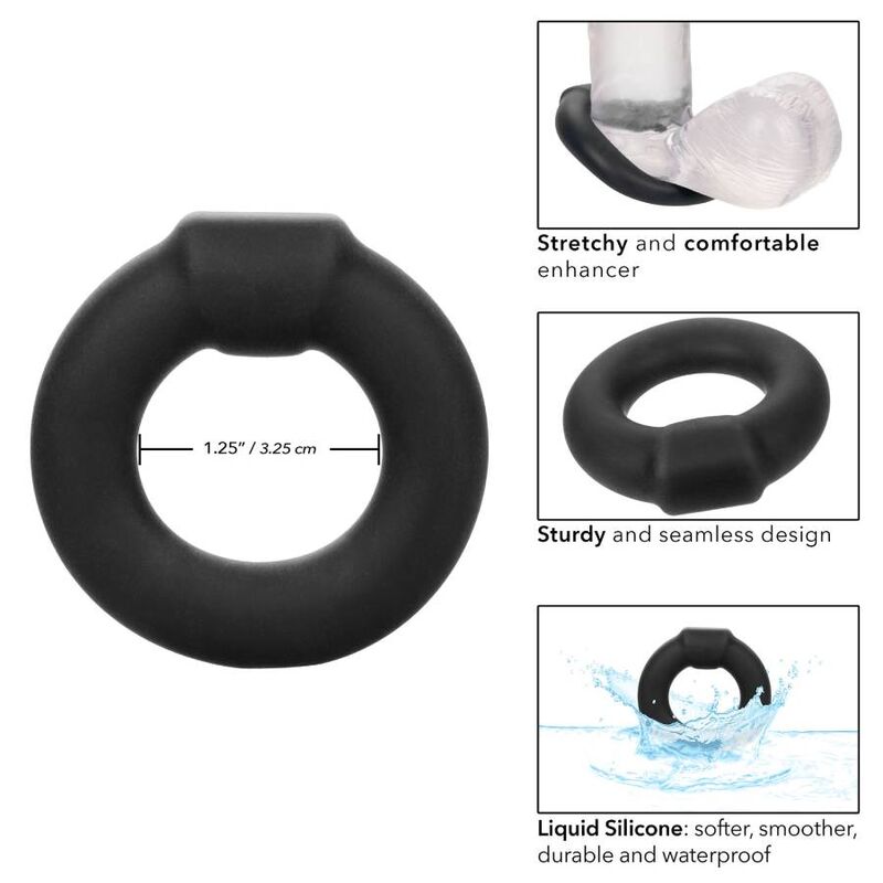 Anneau Pénien Alpha Liquid Silicone Optimum Noir - CalExotics
