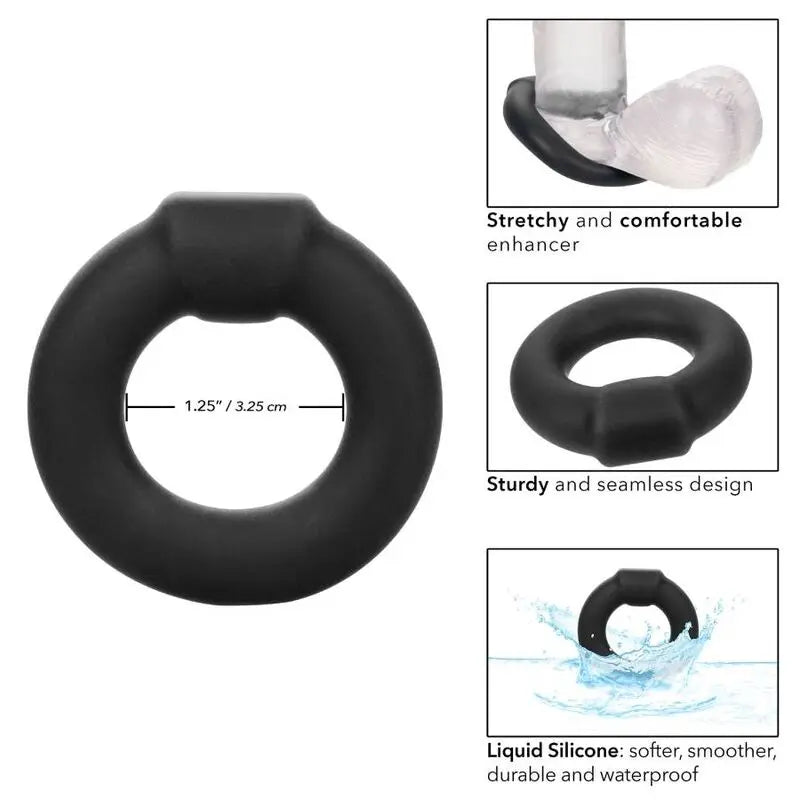 Anneau Pénien Alpha Liquid Silicone Optimum Noir - CalExotics