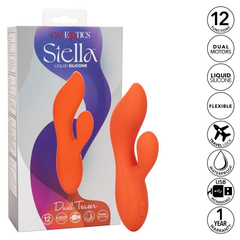 Vibromasseur Rabbit Stella Dual Teaser Orange - CalExotics