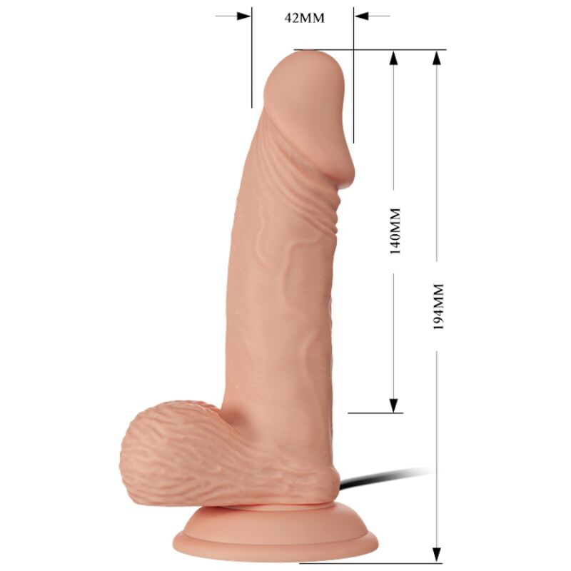 Baile - Gode Réaliste Vibrant avec ventouse Chair - 19,4 cm