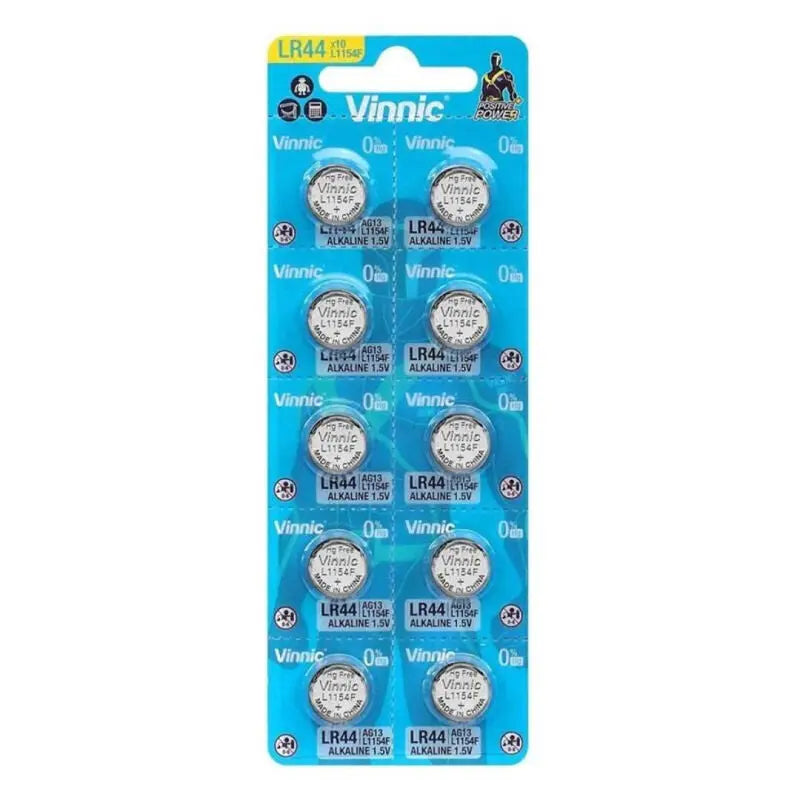 Piles Bouton Alcalines LR44 AG13 Lot de 10 - Vinnic - VINNIC