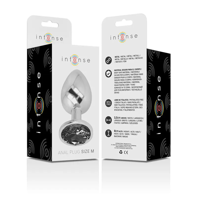 Plug Anal Bijou Intense Diamond Jewel Noir Taille M - Intense