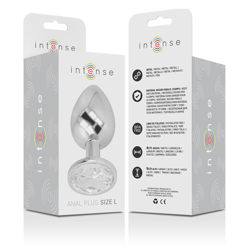 Plug Anal Métal Cristal Diamond Jewel Argent L - Intense
