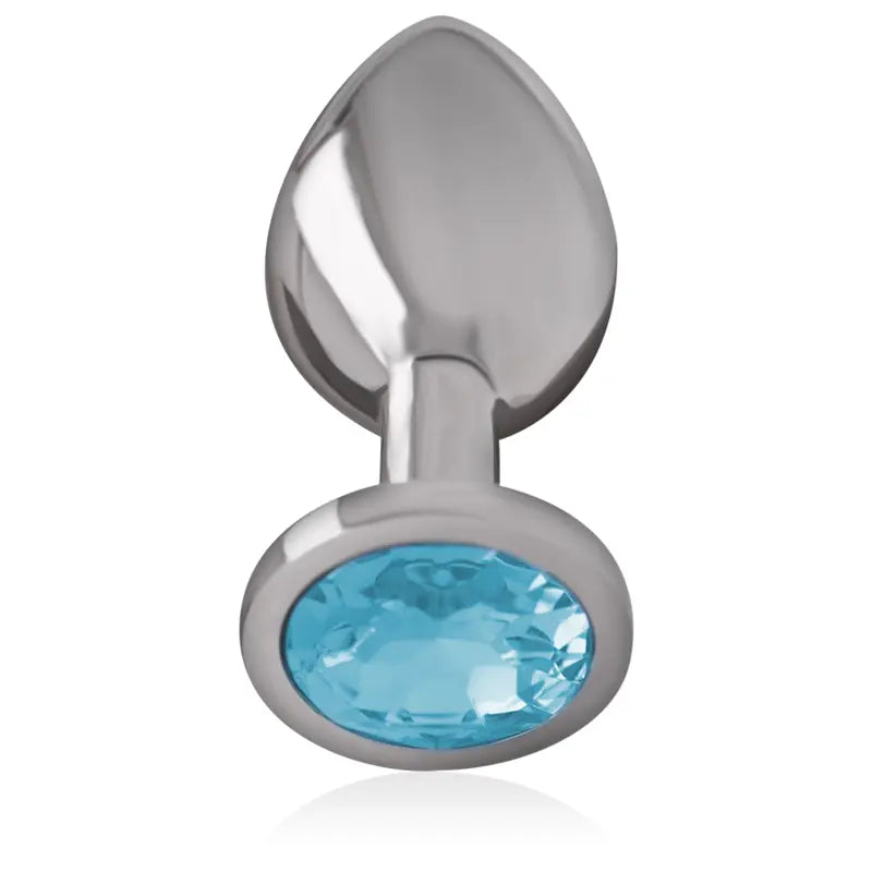 Plug Anal Métal Cristal Bleu Taille L - Intense