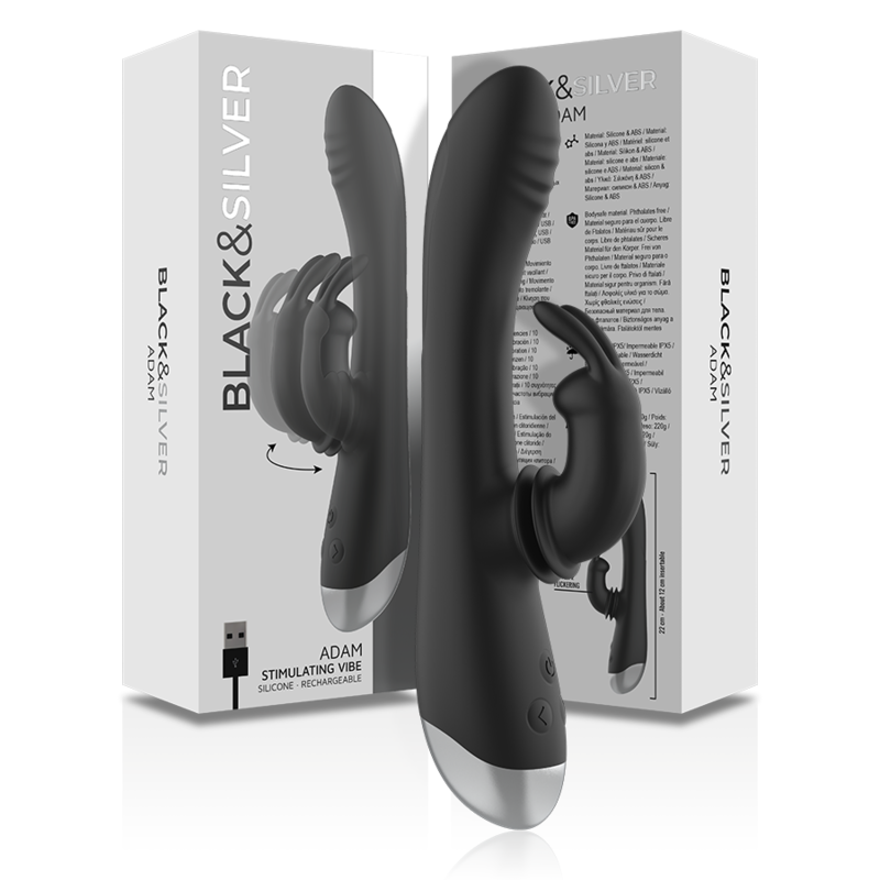 Stimulateur Rabbit Adam Rechargeable Noir - Black&Silver