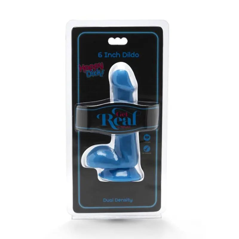 Gode Ventouse Réaliste Happy Dicks Bleu 12 cm - Get Real