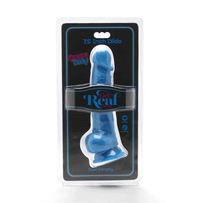 Gode Réaliste Happy Dicks Ventouse Bleu 19cm - Get Real
