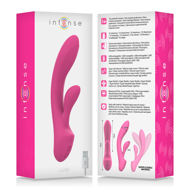 Vibromasseur Rabbit Luigi Double Stimulation Rose - Intense