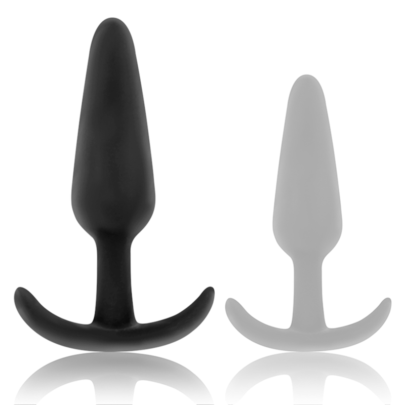 Plug Anal Silicone Hansel Moyen Noir et Argenté - Black&Silver
