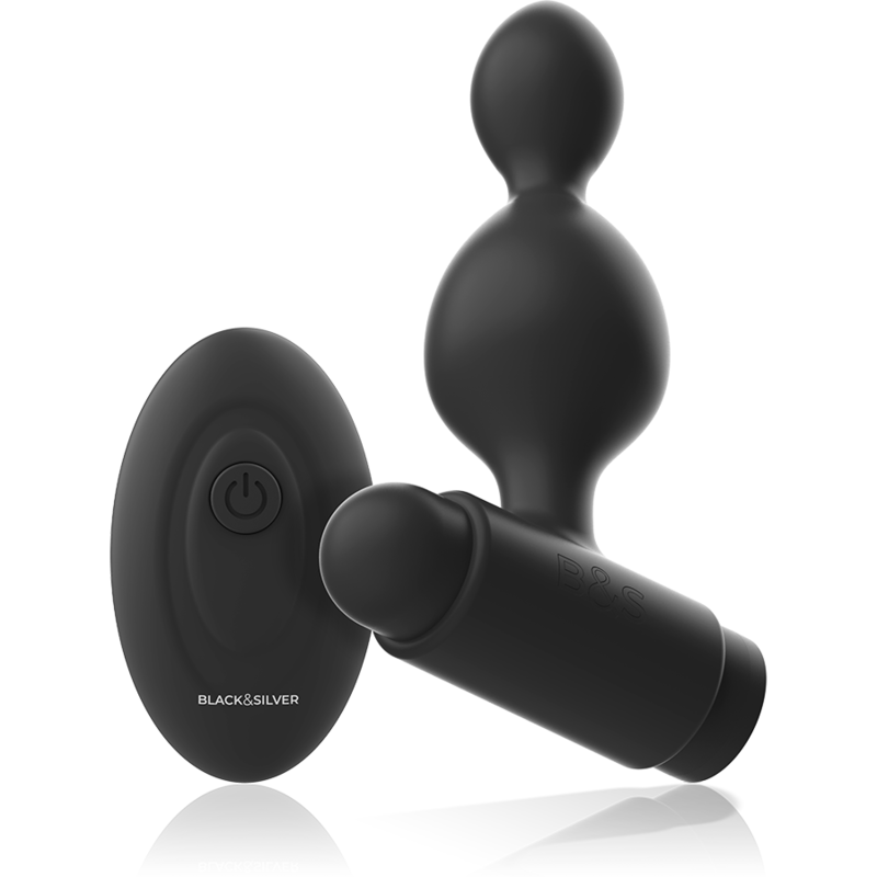 BLACK&SILVER - Plug Anal Vibrant avec télécommande Tucker - Noir