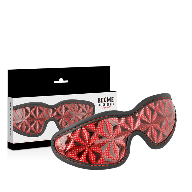 Fetish Submissive - Masque intégral BDSM en cuir végan - Rouge