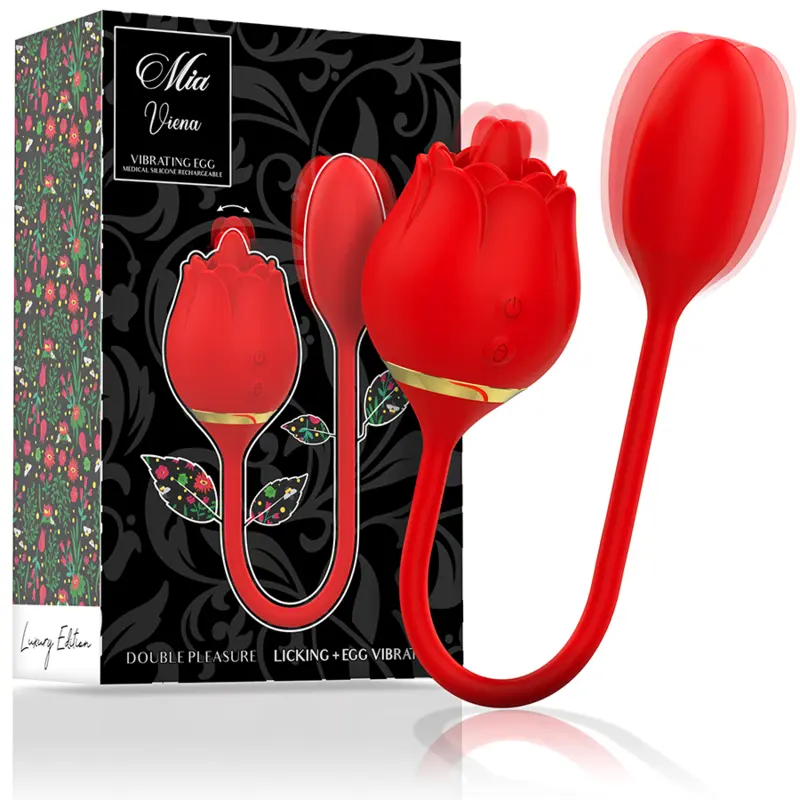 MIA - Stimulateur clitoridien avec oeuf vibrant pour double plaisir - Rouge