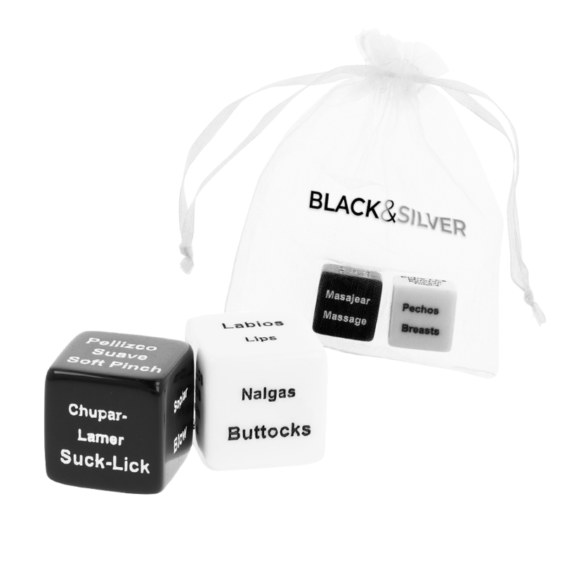 Dés érotiques pour couples noir et argenté - Black&Silver - Black&Silver