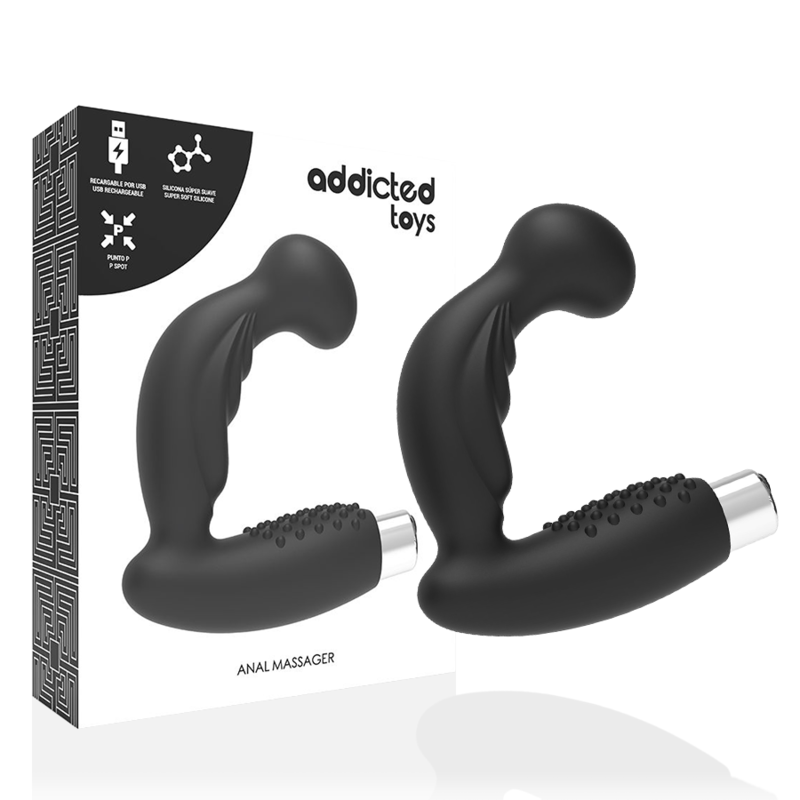 Stimulateur Prostatique Vibrant Addicted Modèle 3 Noir - Addicted Toys