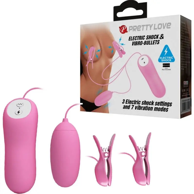 Pinces Tétons Vibrantes Électrostimulantes Rose - Pretty Love