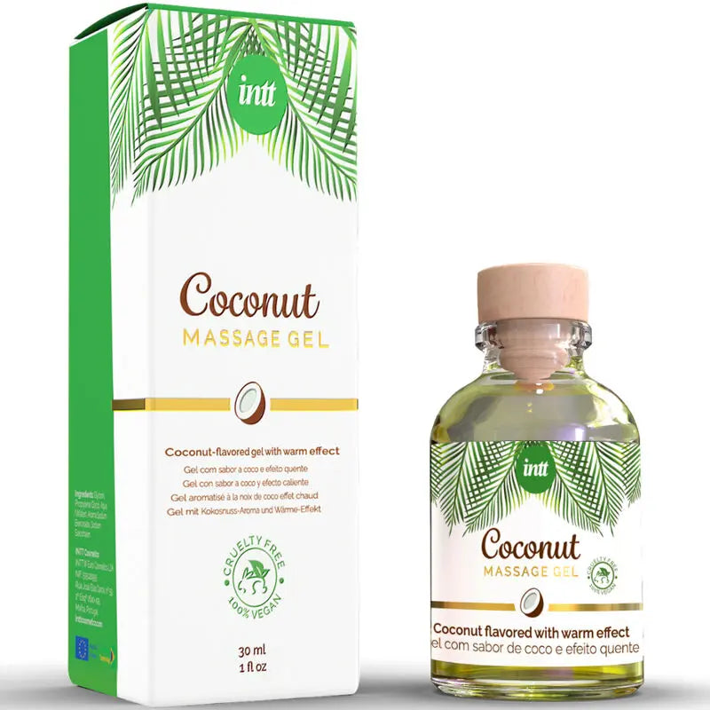 Gel Massage Chauffant Végan Saveur Coco 30ml - Intt