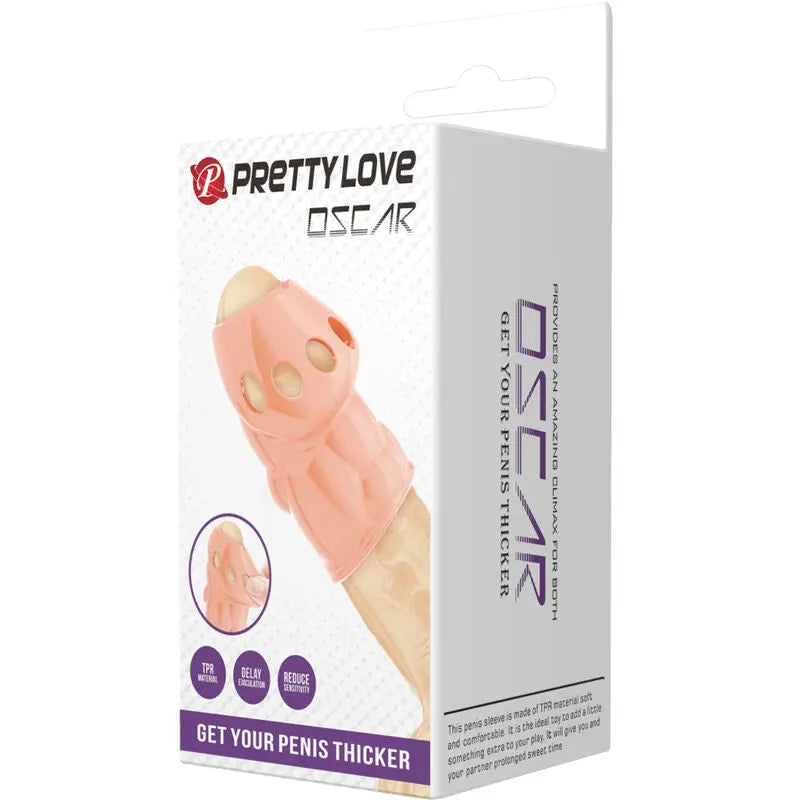 Pretty Love - Manchon Épaississant Nervuré pour Pénis - Chair