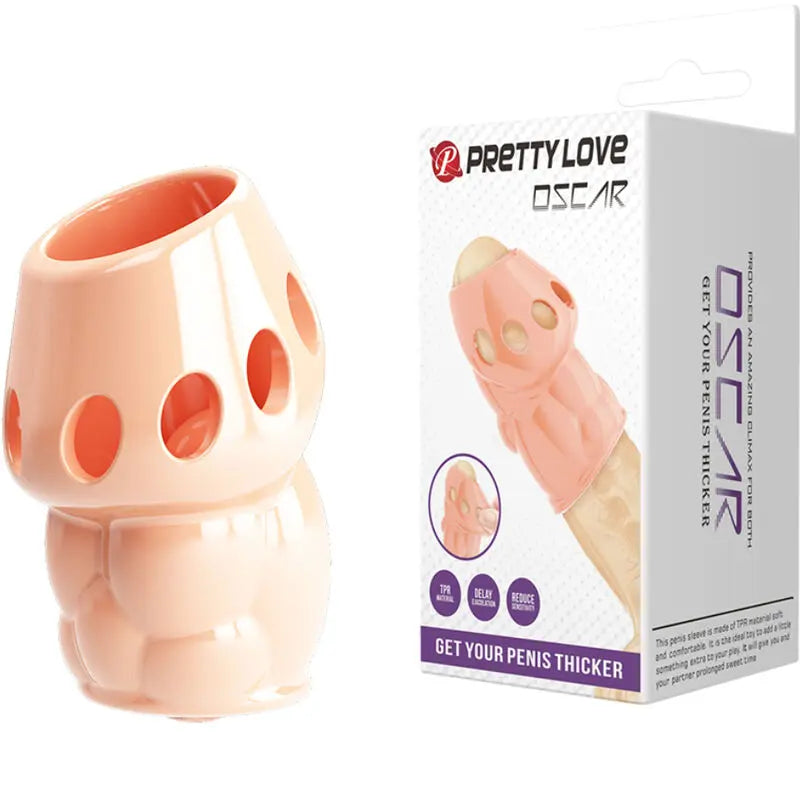 Pretty Love - Manchon Épaississant Nervuré pour Pénis - Chair