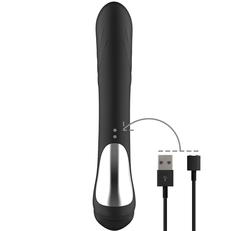 Stimulateur Rabbit Jamie Silicone Rechargeable Noir - Black&Silver