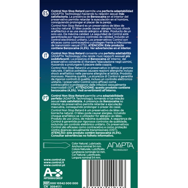 Préservatifs Retardants Control Non Stop Boîte 12 - Control - CONTROL CONDOMS