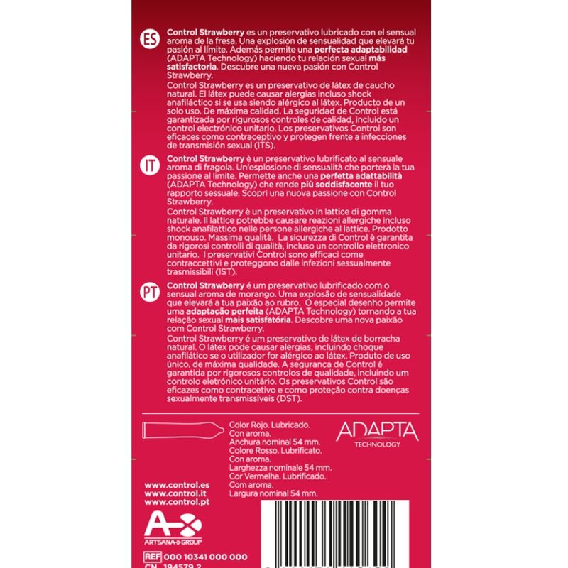 Préservatifs Control Adaptation Fraise x12 - Control - CONTROL CONDOMS