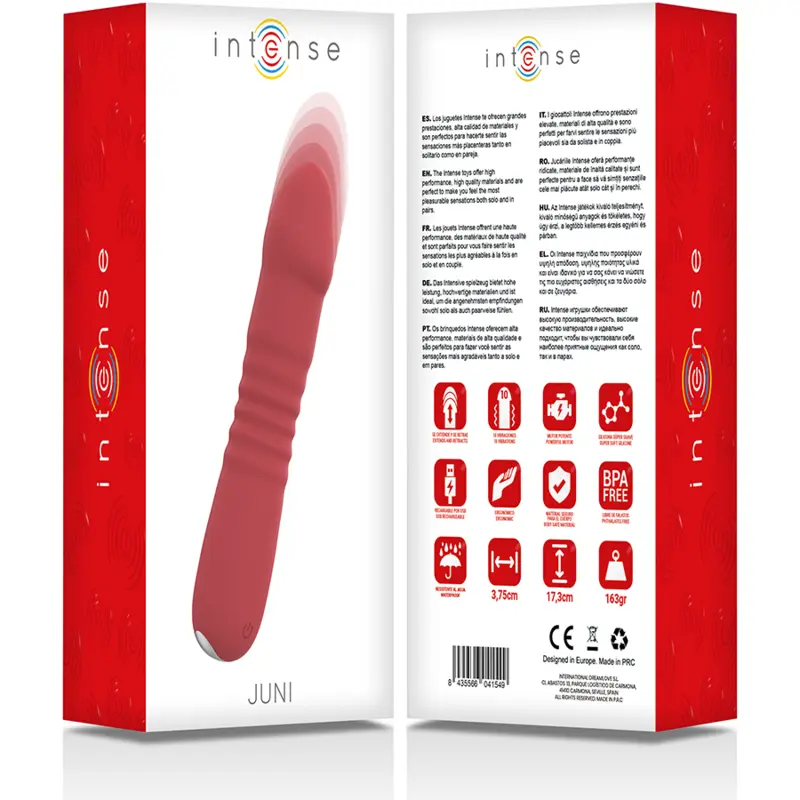 Vibromasseur Juni Up & Down 10 Vibrations Rouge - Intense