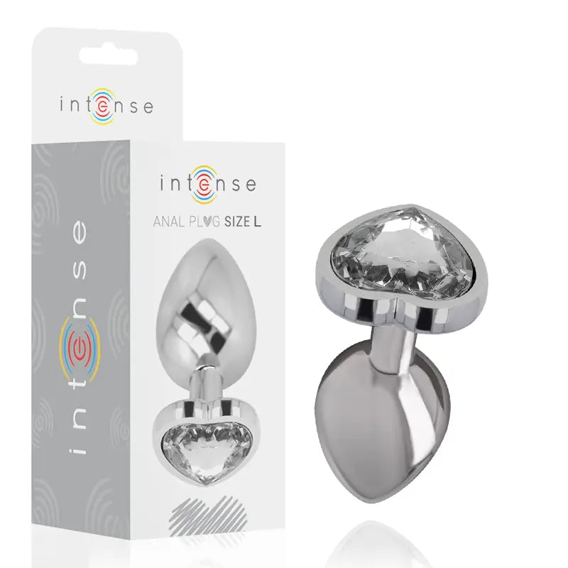 Plug Anal Métal Diamond Jewel Blanc Taille L - Intense