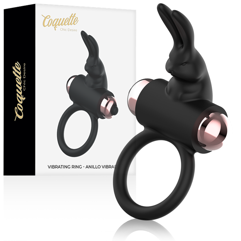 Anneau Vibrant Coquette Chic Desire Noir/Or - Coquette