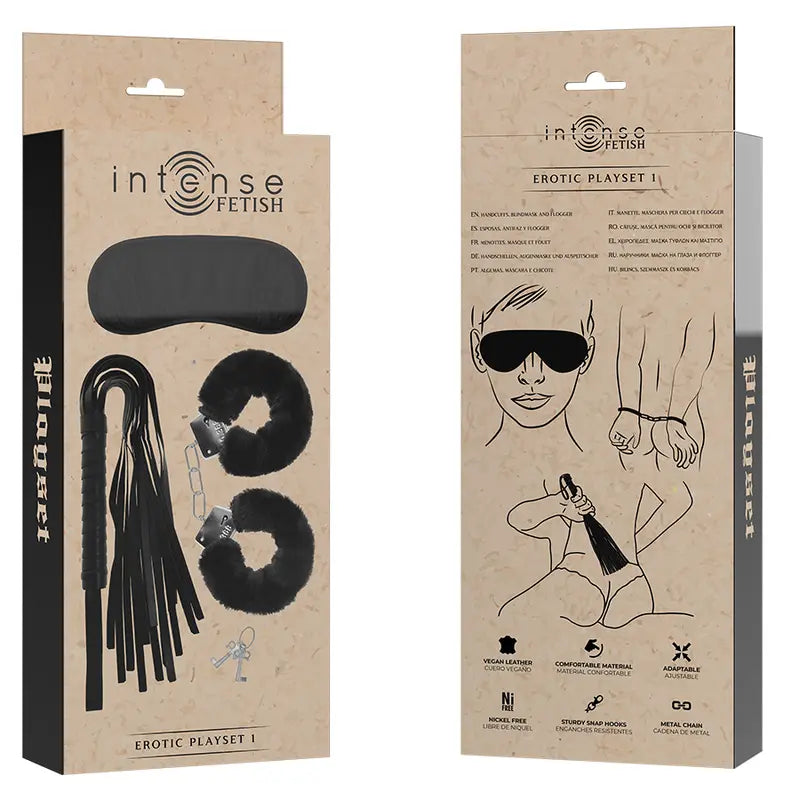 Kit BDSM Intense Fetish Playset 1 Cuir Végétalien - Intense