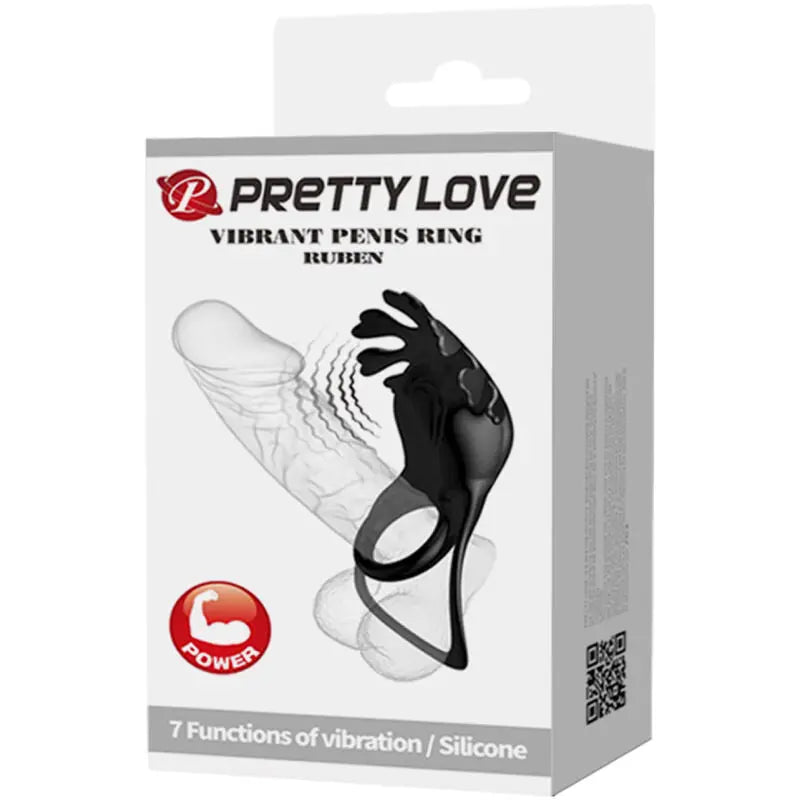 Anneau Pénien Vibrant Ruben Noir - Pretty Love - PRETTY LOVE MALE