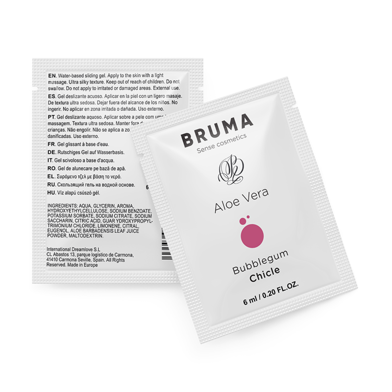 Lubrifiant Gel Glissant Aloe Vera Bubblegum 6ml - Bruma