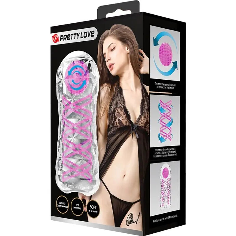 Masturbateur Fantasy Spirale Interne Transparent - Pretty Love - PRETTY LOVE MALE